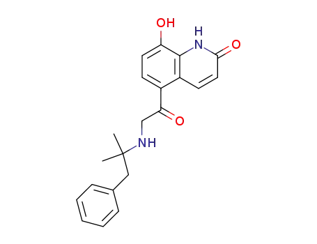 Molecular Structure of 63334-95-2 (2(1H)-Quinolinone,
5-[[(1,1-dimethyl-2-phenylethyl)amino]acetyl]-8-hydroxy-)