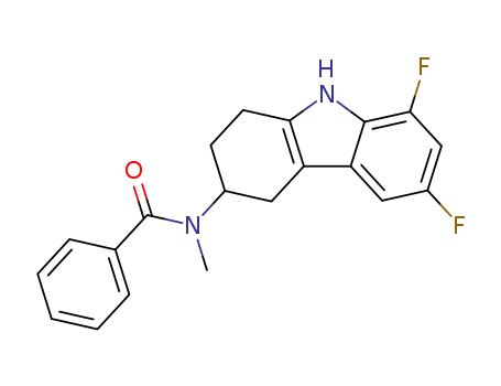 Molecular Structure of 60481-83-6 (Benzamide,
N-(6,8-difluoro-2,3,4,9-tetrahydro-1H-carbazol-3-yl)-N-methyl-)