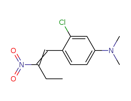 Molecular Structure of 55875-50-8 (Benzenamine, 3-chloro-N,N-dimethyl-4-(2-nitro-1-butenyl)-)
