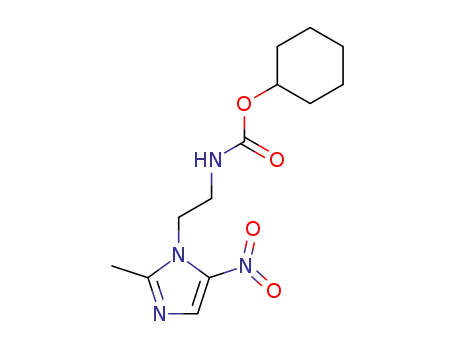 Molecular Structure of 55455-66-8 (Carbamic acid, [2-(2-methyl-5-nitro-1H-imidazol-1-yl)ethyl]-, cyclohexyl
ester)