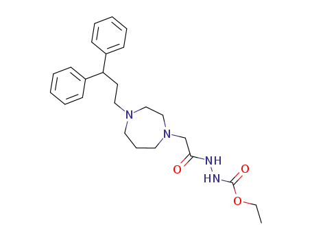 Molecular Structure of 199938-36-8 (1H-1,4-Diazepine-1-acetic acid, 4-(3,3-diphenylpropyl)hexahydro-,
2-(ethoxycarbonyl)hydrazide)