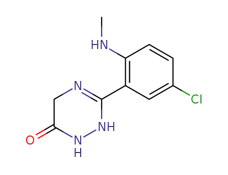 Molecular Structure of 59742-85-7 (1,2,4-Triazin-6(1H)-one,
3-[5-chloro-2-(methylamino)phenyl]-2,5-dihydro-)