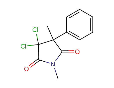 Molecular Structure of 5685-29-0 (2,5-Pyrrolidinedione, 3,3-dichloro-1,4-dimethyl-4-phenyl-)
