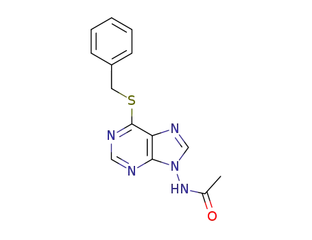 Molecular Structure of 37154-73-7 (N-[6-(benzylsulfanyl)-9H-purin-9-yl]acetamide)