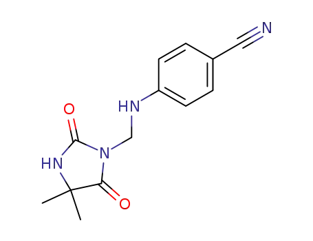 Molecular Structure of 842-38-6 (Benzonitrile, 4-[[(4,4-dimethyl-2,5-dioxo-1-imidazolidinyl)methyl]amino]-)