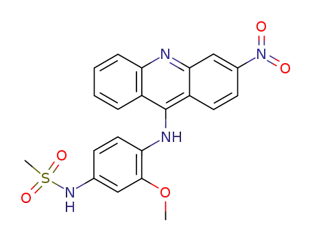 Molecular Structure of 64895-35-8 (N-{3-methoxy-4-[(3-nitroacridin-9-yl)amino]phenyl}methanesulfonamide)