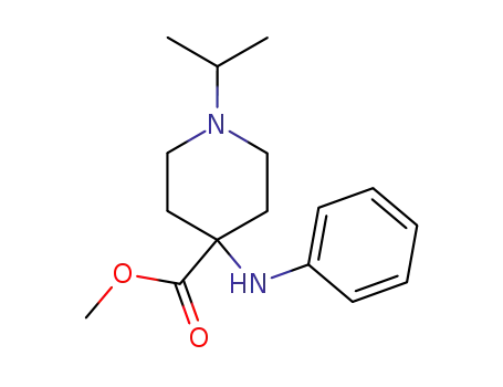 Molecular Structure of 63260-77-5 (4-Piperidinecarboxylic acid, 1-(1-methylethyl)-4-(phenylamino)-, methyl
ester)