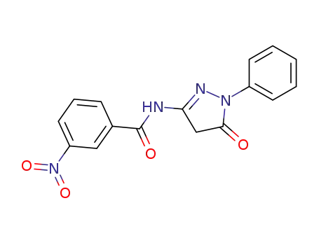 Molecular Structure of 6750-79-4 (Benzamide, N-(4,5-dihydro-5-oxo-1-phenyl-1H-pyrazol-3-yl)-3-nitro-)