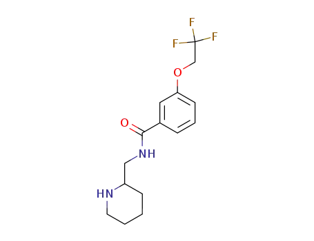 Molecular Structure of 62523-31-3 (Benzamide, N-(2-piperidinylmethyl)-3-(2,2,2-trifluoroethoxy)-)