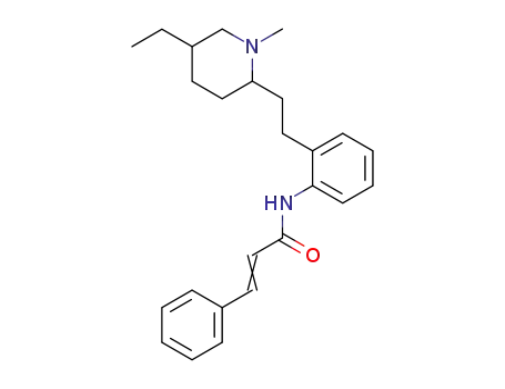 Molecular Structure of 58753-88-1 (2-Propenamide,
N-[2-[2-(5-ethyl-1-methyl-2-piperidinyl)ethyl]phenyl]-3-phenyl-)