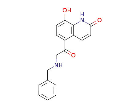 Molecular Structure of 63274-91-9 (2(1H)-Quinolinone, 8-hydroxy-5-[[(phenylmethyl)amino]acetyl]-)