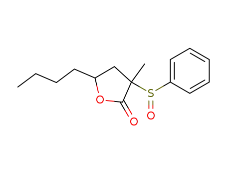 Molecular Structure of 62675-46-1 (2(3H)-Furanone, 5-butyldihydro-3-methyl-3-(phenylsulfinyl)-)