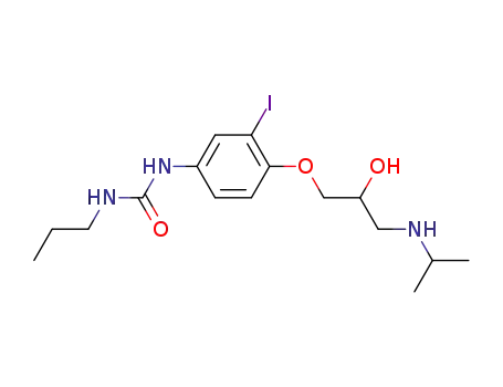 Molecular Structure of 39617-79-3 (Urea,
N-[4-[2-hydroxy-3-[(1-methylethyl)amino]propoxy]-3-iodophenyl]-N'-prop
yl-)