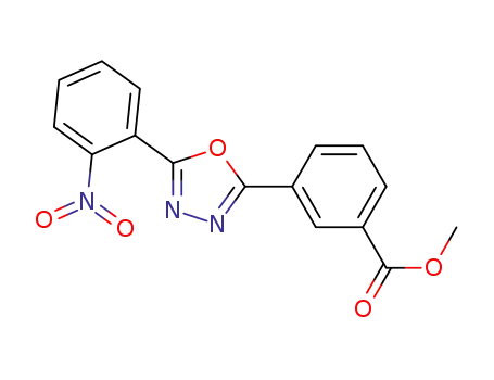 Molecular Structure of 909787-68-4 (Benzoic acid, 3-[5-(2-nitrophenyl)-1,3,4-oxadiazol-2-yl]-, methyl ester)
