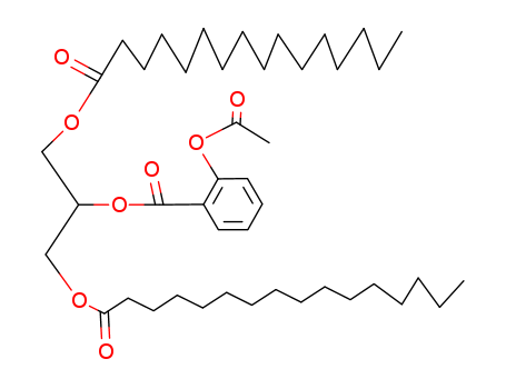 Molecular Structure of 59925-22-3 (Benzoic acid, 2-(acetyloxy)-,
2-[(1-oxohexadecyl)oxy]-1-[[(1-oxohexadecyl)oxy]methyl]ethyl ester)