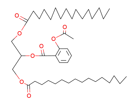 Molecular Structure of 59925-22-3 (Benzoic acid, 2-(acetyloxy)-,
2-[(1-oxohexadecyl)oxy]-1-[[(1-oxohexadecyl)oxy]methyl]ethyl ester)