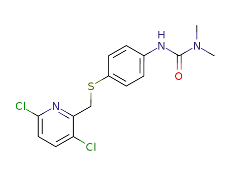 Molecular Structure of 58804-03-8 (Urea, N'-[4-[[(3,6-dichloro-2-pyridinyl)methyl]thio]phenyl]-N,N-dimethyl-)