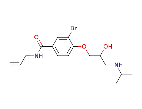 Molecular Structure of 27519-89-7 (Benzamide,
3-bromo-4-[2-hydroxy-3-[(1-methylethyl)amino]propoxy]-N-2-propenyl-)
