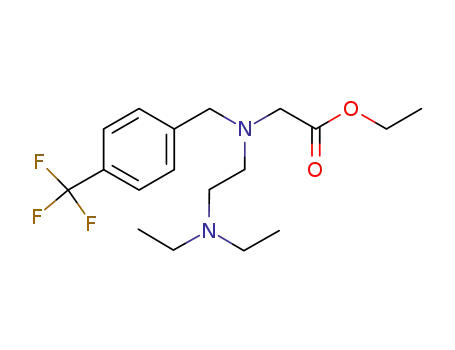 Molecular Structure of 572880-57-0 (Glycine, N-[2-(diethylamino)ethyl]-N-[[4-(trifluoromethyl)phenyl]methyl]-,
ethyl ester)