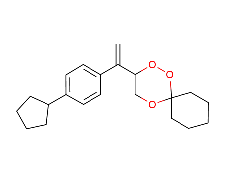 Molecular Structure of 610780-63-7 (1,2,5-Trioxaspiro[5.5]undecane, 3-[1-(4-cyclopentylphenyl)ethenyl]-)