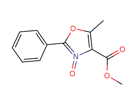 Molecular Structure of 851181-72-1 (4-Oxazolecarboxylic acid, 5-methyl-2-phenyl-, methyl ester, 3-oxide)