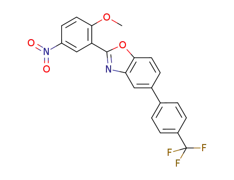Molecular Structure of 599204-08-7 (Benzoxazole, 2-(2-methoxy-5-nitrophenyl)-5-[4-(trifluoromethyl)phenyl]-)
