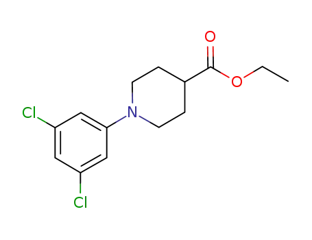 Molecular Structure of 847407-78-7 (4-Piperidinecarboxylic acid, 1-(3,5-dichlorophenyl)-, ethyl ester)