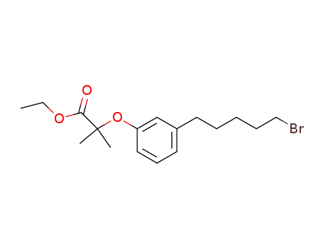 Molecular Structure of 862767-87-1 (ethyl 2-[3-(5-bromopentyl)phenoxy]-2-methylpropanoate)