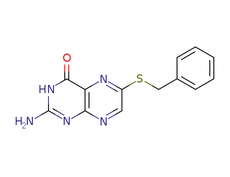 Molecular Structure of 58858-80-3 (4(1H)-Pteridinone, 2-amino-6-[(phenylmethyl)thio]-)