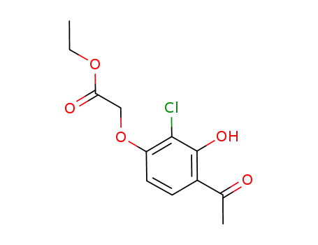 Molecular Structure of 850399-12-1 (Acetic acid, (4-acetyl-2-chloro-3-hydroxyphenoxy)-, ethyl ester)