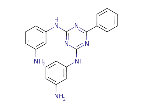 Molecular Structure of 33933-67-4 (N,N'-Bis(3-aminophenyl)-6-phenyl-1,3,5-triazine-2,4-diamine)