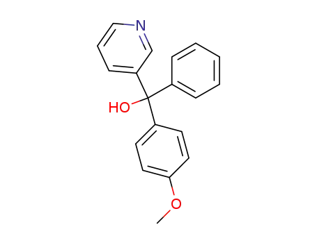 Molecular Structure of 19840-77-8 (3-Pyridinemethanol, a-(4-methoxyphenyl)-a-phenyl-)