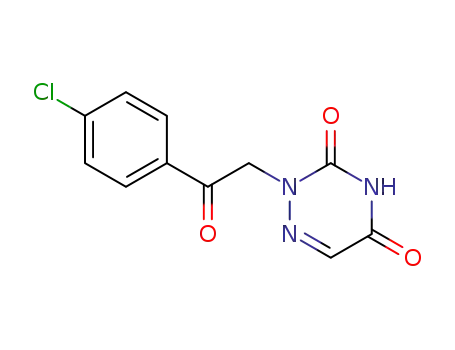 Molecular Structure of 61959-07-7 (1,2,4-Triazine-3,5(2H,4H)-dione, 2-[2-(4-chlorophenyl)-2-oxoethyl]-)