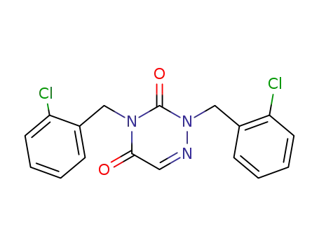 Molecular Structure of 61959-24-8 (1,2,4-Triazine-3,5(2H,4H)-dione, 2,4-bis[(2-chlorophenyl)methyl]-)