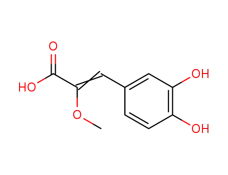 Molecular Structure of 61854-88-4 (2-Propenoic acid, 3-(3,4-dihydroxyphenyl)-2-methoxy-)