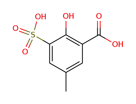 Molecular Structure of 41481-18-9 (Benzoic acid, 2-hydroxy-5-methyl-3-sulfo-)