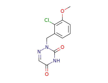 Molecular Structure of 61958-83-6 (1,2,4-Triazine-3,5(2H,4H)-dione, 2-[(2-chloro-3-methoxyphenyl)methyl]-)