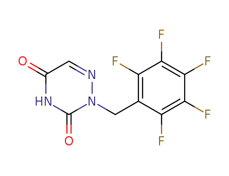 Molecular Structure of 61958-99-4 (1,2,4-Triazine-3,5(2H,4H)-dione, 2-[(pentafluorophenyl)methyl]-)