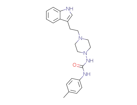 Molecular Structure of 59543-98-5 (Urea, N-[4-[2-(1H-indol-3-yl)ethyl]-1-piperazinyl]-N'-(4-methylphenyl)-)
