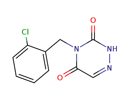 Molecular Structure of 61959-25-9 (1,2,4-Triazine-3,5(2H,4H)-dione, 4-[(2-chlorophenyl)methyl]-)