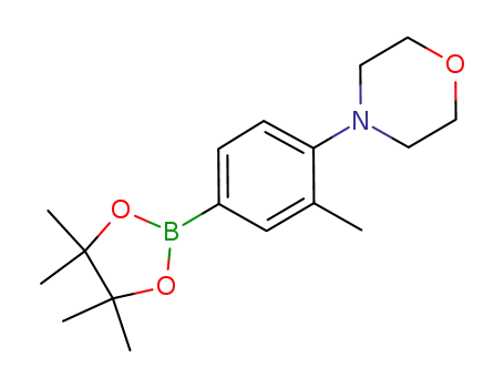 Molecular Structure of 1310707-19-7 (4-(2-Methyl-4-(4,4,5,5-tetramethyl-1,3,2-dioxaborolan-2-yl)phenyl)morpholine)