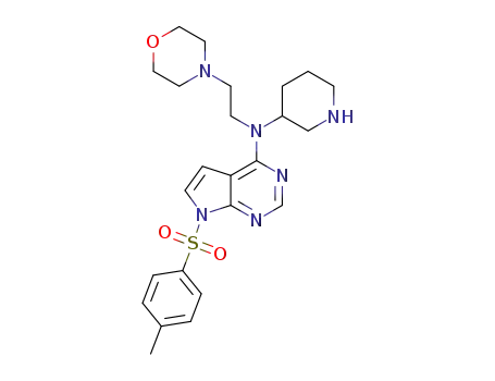 Molecular Structure of 1374242-42-8 (N-(2-morpholinoethyl)-N-(piperidin-3-yl)-7-tosyl-7H-pyrrolo[2,3-d]pyrimidin-4-amine)