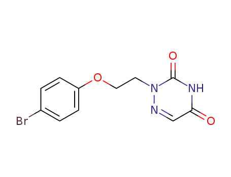 Molecular Structure of 61959-01-1 (1,2,4-Triazine-3,5(2H,4H)-dione, 2-[2-(4-bromophenoxy)ethyl]-)