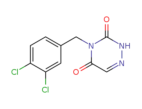 Molecular Structure of 61959-26-0 (1,2,4-Triazine-3,5(2H,4H)-dione, 4-[(3,4-dichlorophenyl)methyl]-)