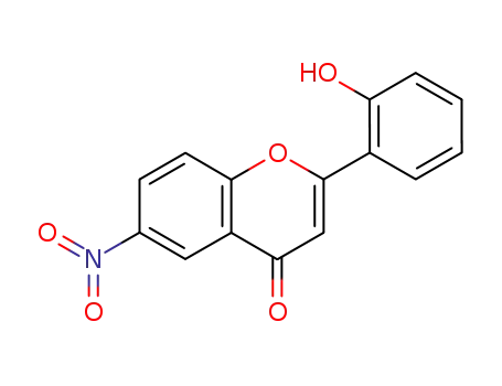 Molecular Structure of 57136-49-9 (4H-1-Benzopyran-4-one, 2-(2-hydroxyphenyl)-6-nitro-)
