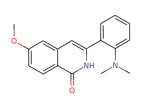 Molecular Structure of 630423-72-2 (1(2H)-Isoquinolinone, 3-[2-(dimethylamino)phenyl]-6-methoxy-)