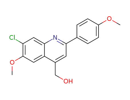 Molecular Structure of 61576-10-1 (4-Quinolinemethanol, 7-chloro-6-methoxy-2-(4-methoxyphenyl)-)