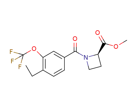 Molecular Structure of 647856-37-9 (2-Azetidinecarboxylic acid, 1-[4-ethyl-3-(trifluoromethoxy)benzoyl]-,
methyl ester, (2R)-)