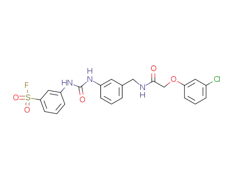 Molecular Structure of 20209-65-8 (3-({[3-({[(3-chlorophenoxy)acetyl]amino}methyl)phenyl]carbamoyl}amino)benzenesulfonyl fluoride)
