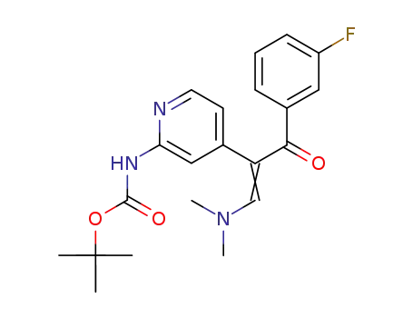 Molecular Structure of 677320-05-7 (Carbamic acid,
[4-[2-(dimethylamino)-1-(3-fluorobenzoyl)ethenyl]-2-pyridinyl]-,
1,1-dimethylethyl ester)